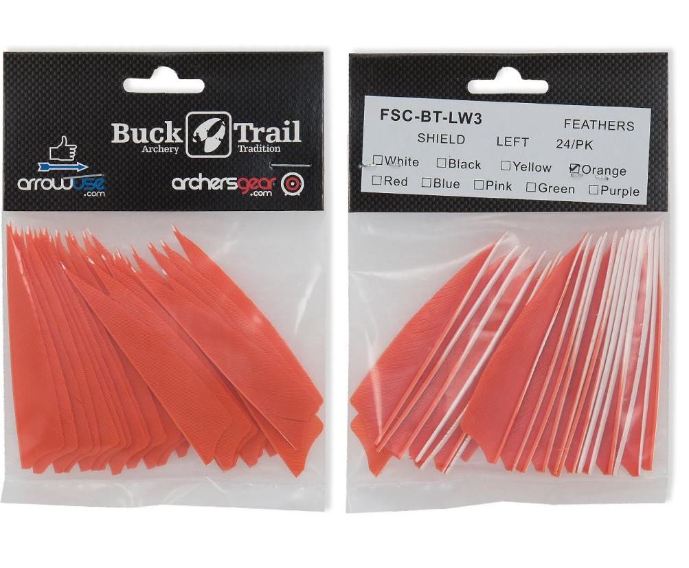 Оперение натуральное SHIELD 3" орандж 24/шт