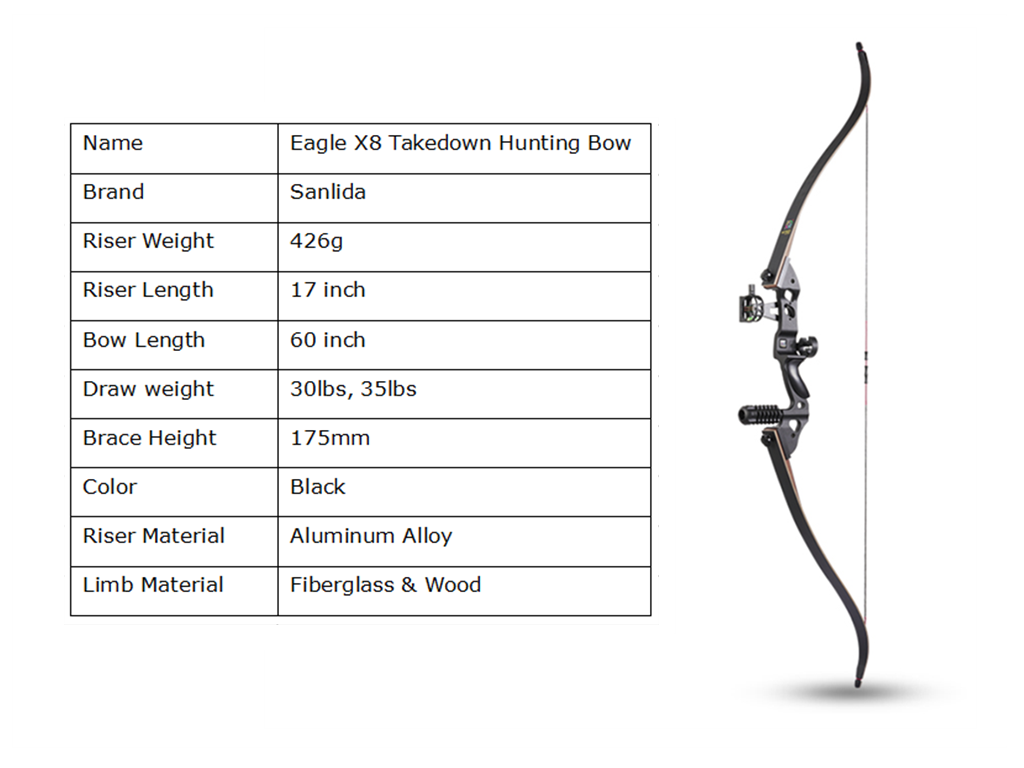 Традиционный лук Sanlida Eagle X8 с набором аксессуаров