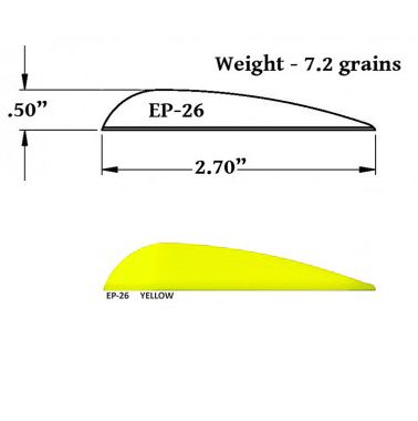 Оперение Arizona 2,6" желтое