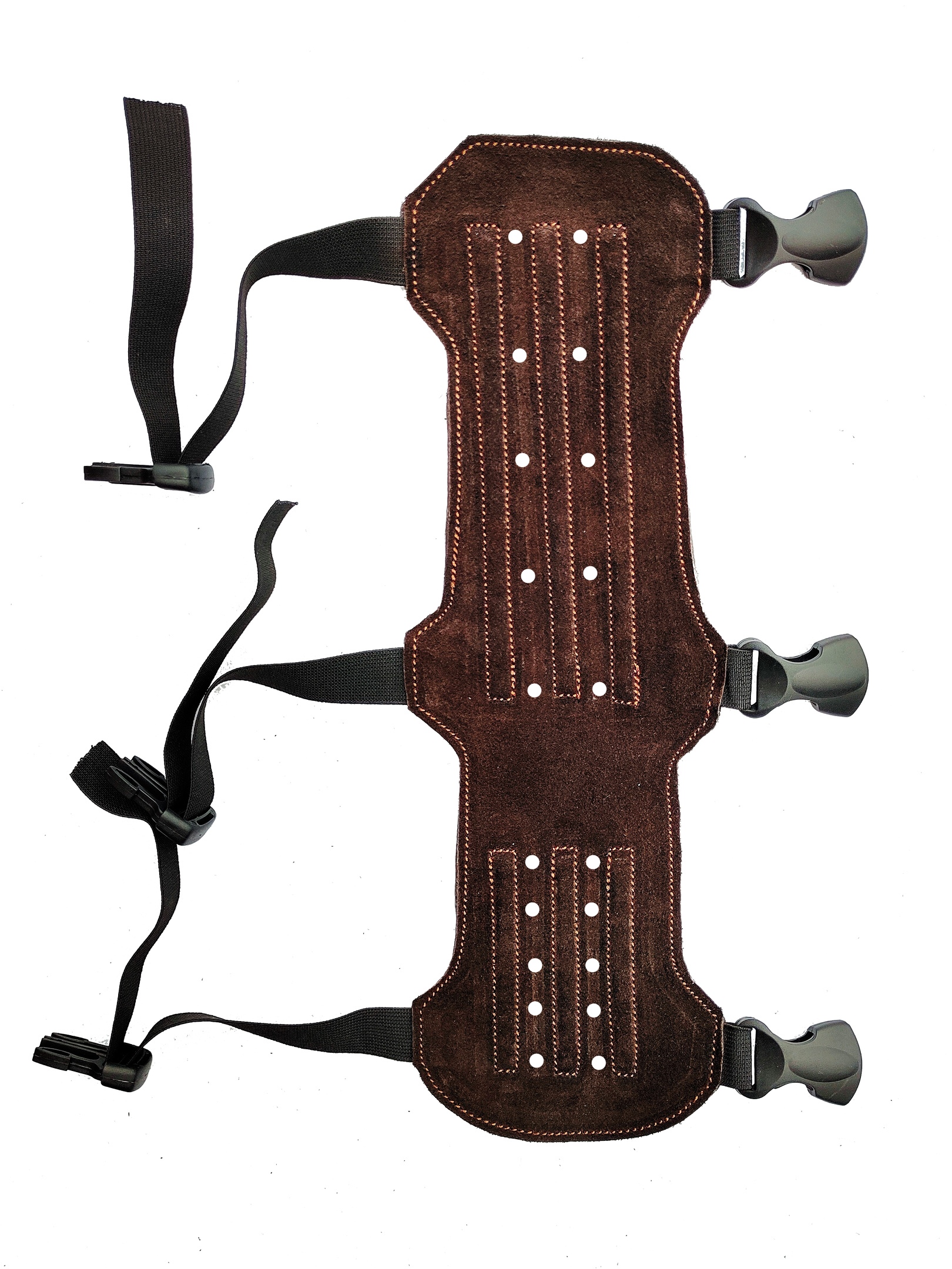 Крага кожаная Сармат 30 см перфорированная коричневая