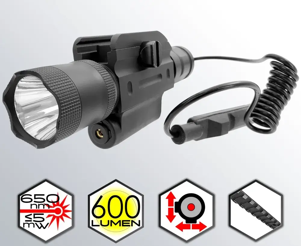 фото Фонарь тактический подствольный с ЛЦУ и выносной кнопкой MGL-021R Фонарь тактический подствольный с ЛЦУ и выносной кнопкой MGL-021R